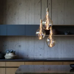 Tala Pendellamper>hængelampe Triple Pendant rund, E27 klar, hvid/messing