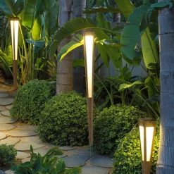 Tecka LED-solcellelampe med sensor, 120 cm, teak^Les Jardins Clearance
