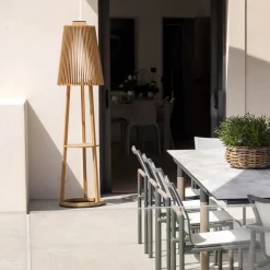 Les Jardins Tecka sol-gulvlampe med sensor, teak