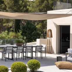 Les Jardins Tecka sol-gulvlampe med sensor, teak