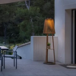 Les Jardins Tecka sol-gulvlampe med sensor, teak