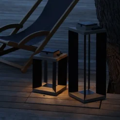 Teckalu solcellelanterne, aluminium sort, 36,5 cm^Les Jardins Online