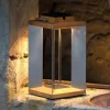 Les Jardins Teckinox LED-solcellelanterne, teak/stål, 36,5 cm