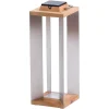 Les Jardins Teckinox LED-solcellelanterne, teak/stål, 65,5 cm