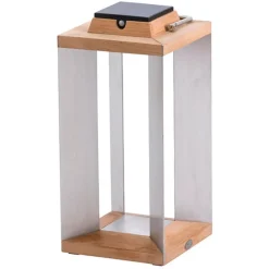 Teckinox LED-solcellelanterne, teak/stål, 45,5 cm^Les Jardins Hot