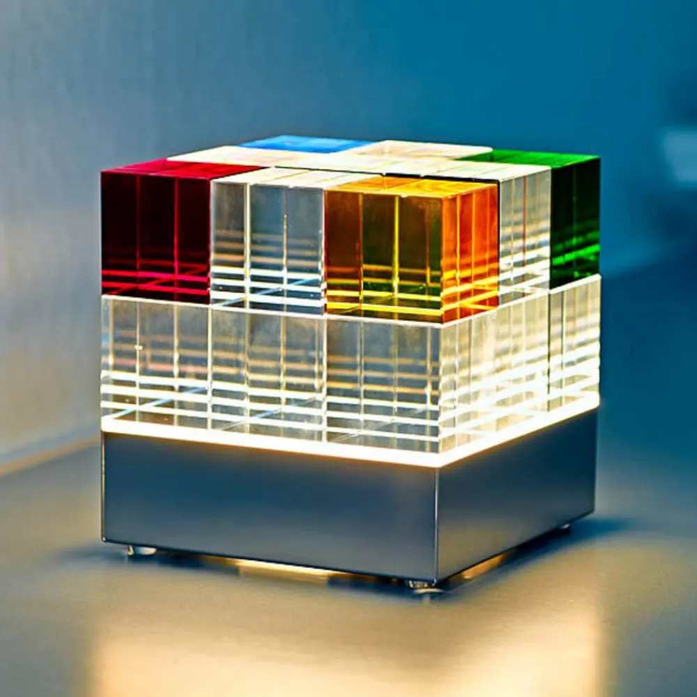 TECNOLUMEN Arbejdsrum/Kontor|Bordlamper>Cubelight Move bordlampe, farverig