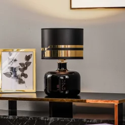 Tekstil bordlampe Bodo, sort-guld^Argon Discount