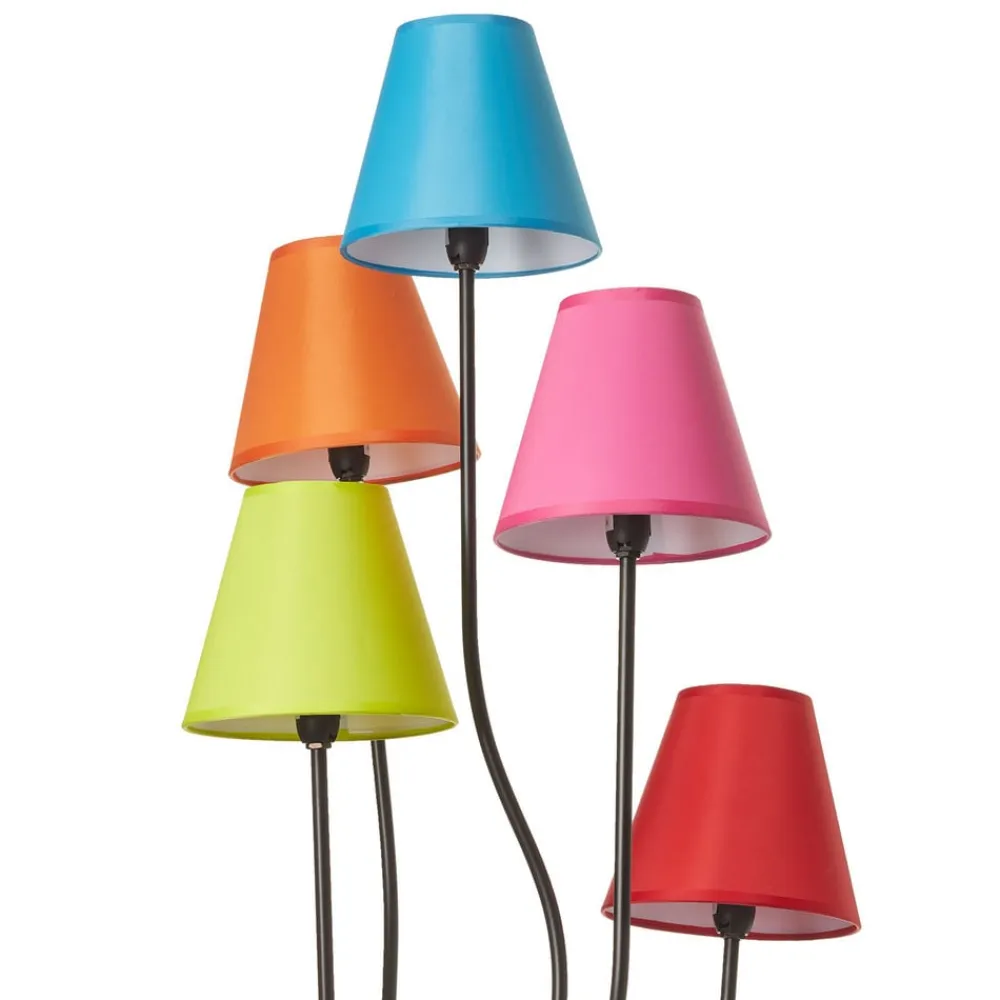 Näve Gang|Pendellamper>Tekstil gulvlampe Colori med 5 lyskilder farvet