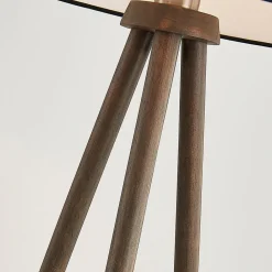 Lindby Tekstilgulvlampe Majken - mørkegrå/sort