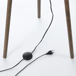 Lindby Tekstilgulvlampe Majken - mørkegrå/sort