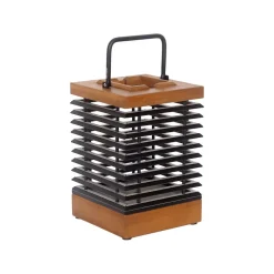 Tekura LED-solcellelanterne, træ, lys, højde 37 cm, sensor^Les Jardins New