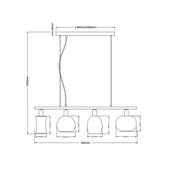 Telesto pendellampe med glasskærme, 4 lyskilder^Nowa Outlet