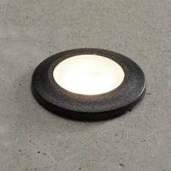 Fumagalli Nedgravet Udebelysning|Udendørs Loftlamper>Teresa indbygningslampe rund, sort/frostet 3.000 K