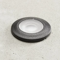 Fumagalli Nedgravet Udebelysning|Udendørs Loftlamper>Teresa indbygningslampe rund, sort/frostet 3.000 K