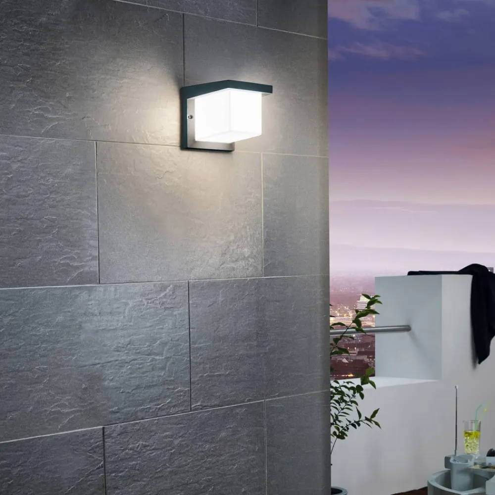 EGLO Væglamper>Terningeformet LED-udendørsvæglampe Desella