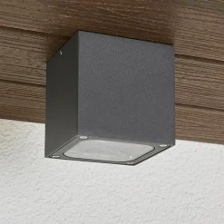 Terningformet LED udendørs loftlampe Tanea, IP54^Lucande New