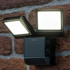 udendørs LED-væglampe theLeda S17-100, sort Sensor^Theben Clearance