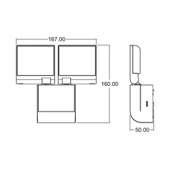 udendørs LED-væglampe theLeda S17-100, sort Sensor^Theben Clearance
