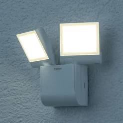 udendørs LED-væglampe theLeda S17-100L, hvid, 2 lyskilder.^Theben