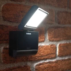 Theben Væglampe Med Sensor>udendørs LED-væglampe theLeda S8-100, sort, sensor