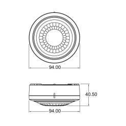 -tilstedeværelsesdetektor Luxa 103 S360-100-12 AP WH,^Theben