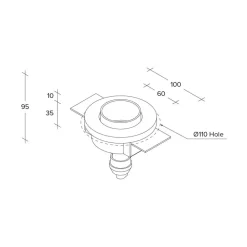 TECNICO by Sforzin Thessaly indbygningsspot, kobber, gips, Ø 10 cm, GU10