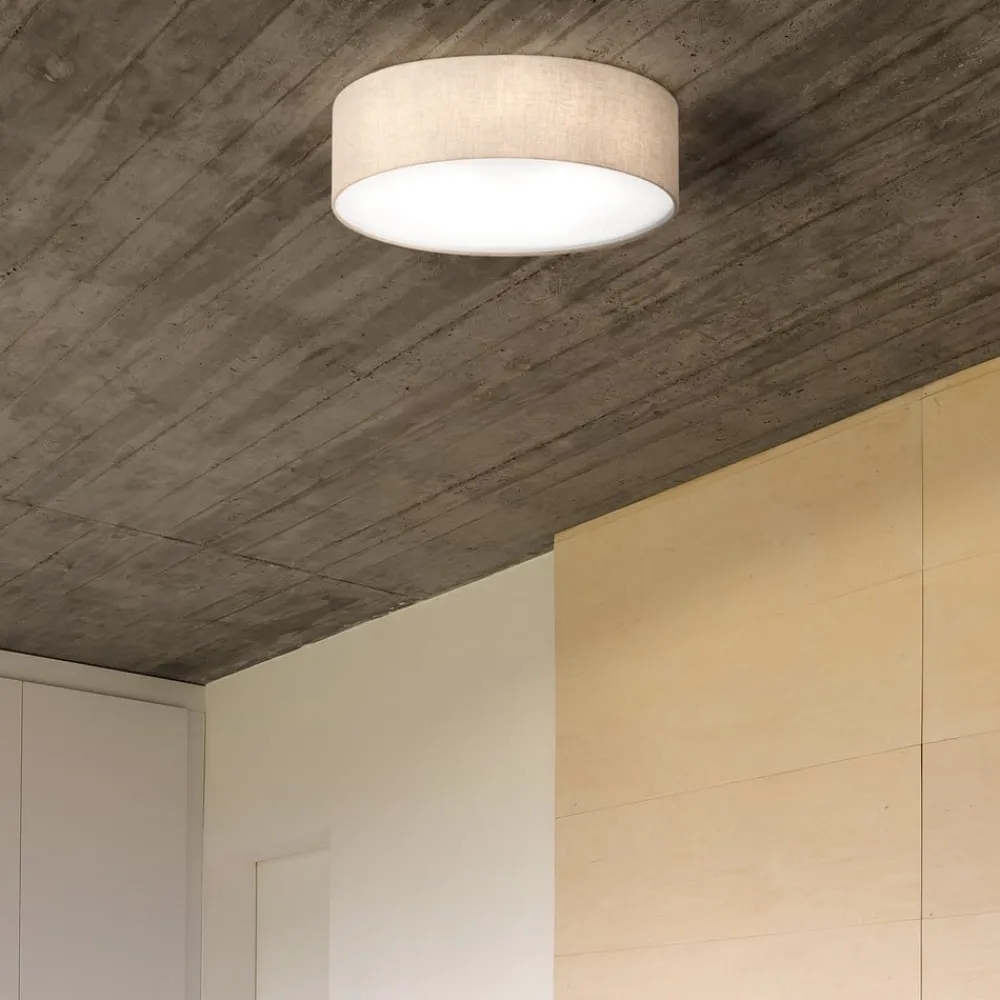 Thor loftslampe i tekstil, sand, Ø 40cm^FISCHER & HONSEL Clearance