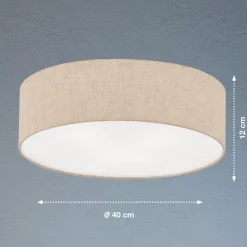 Thor loftslampe i tekstil, sand, Ø 40cm^FISCHER & HONSEL Clearance