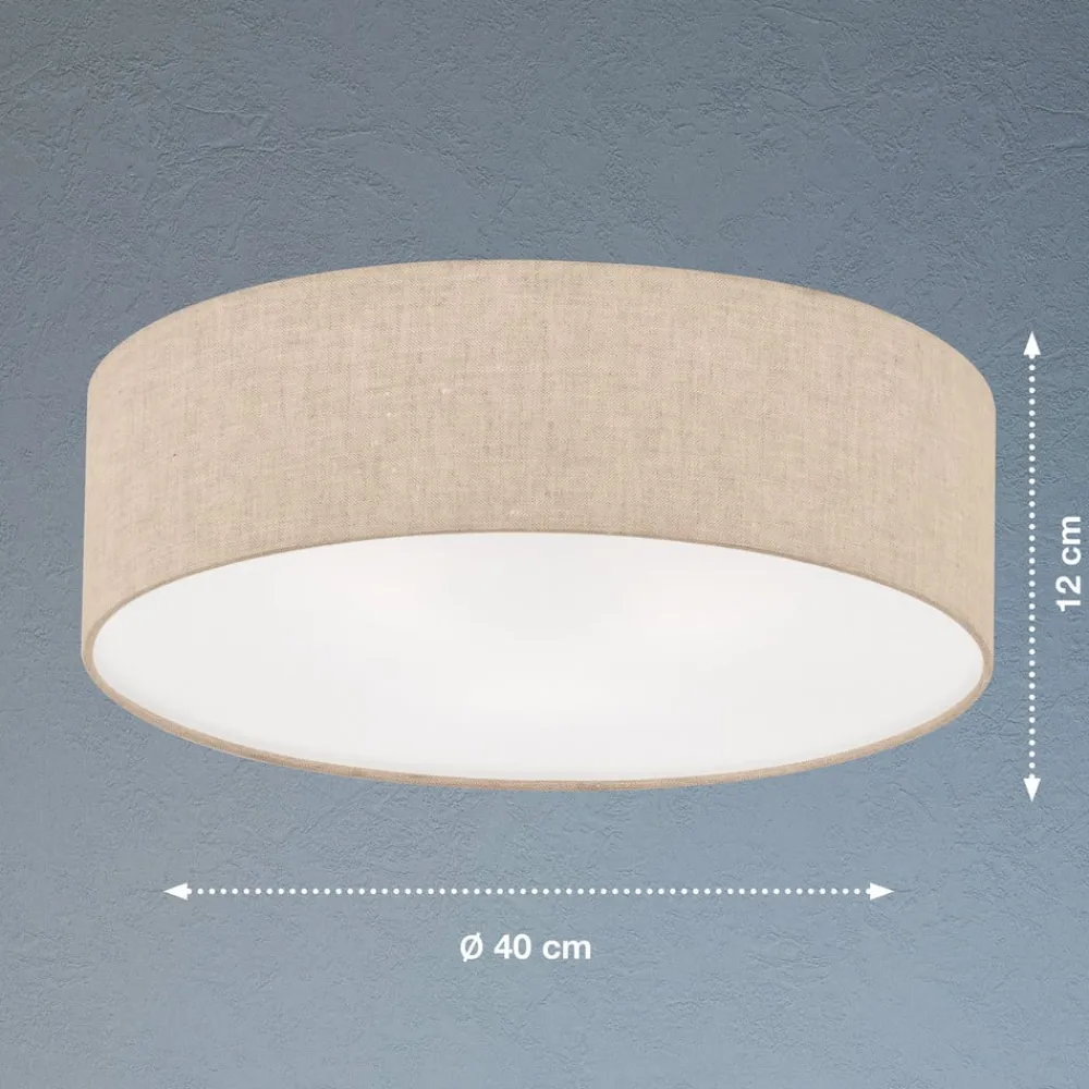 Thor loftslampe i tekstil, sand, Ø 40cm^FISCHER & HONSEL Clearance
