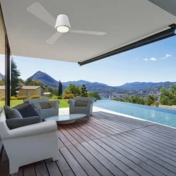 Tidløs loftventilator Garbí med LED-lys^LEDS-C4