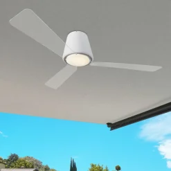 Tidløs loftventilator Garbí med LED-lys^LEDS-C4