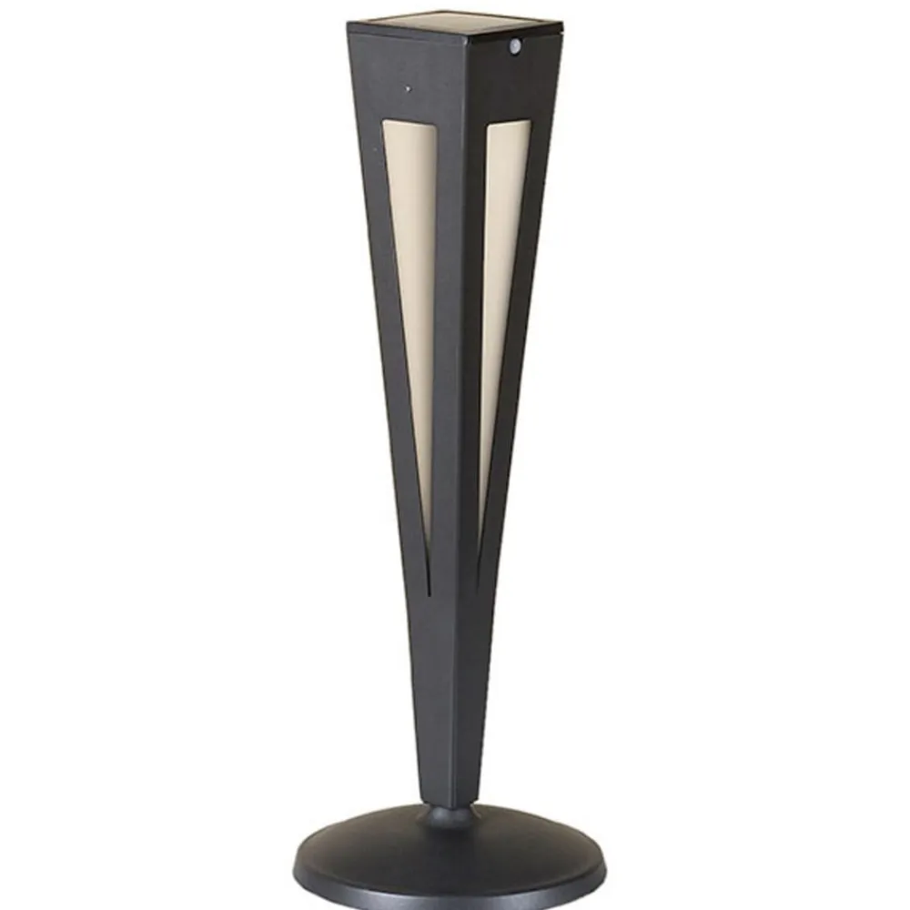 Les Jardins Tinka soldrevet fakkel med sensor, 62 cm, grå