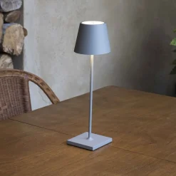 FARO BARCELONA Toc LED-bordlampe med USB-oplader, IP54, grå