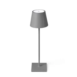 FARO BARCELONA Toc LED-bordlampe med USB-oplader, IP54, grå