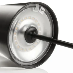 FARO BARCELONA Toc LED-bordlampe med USB-oplader, IP54, sort