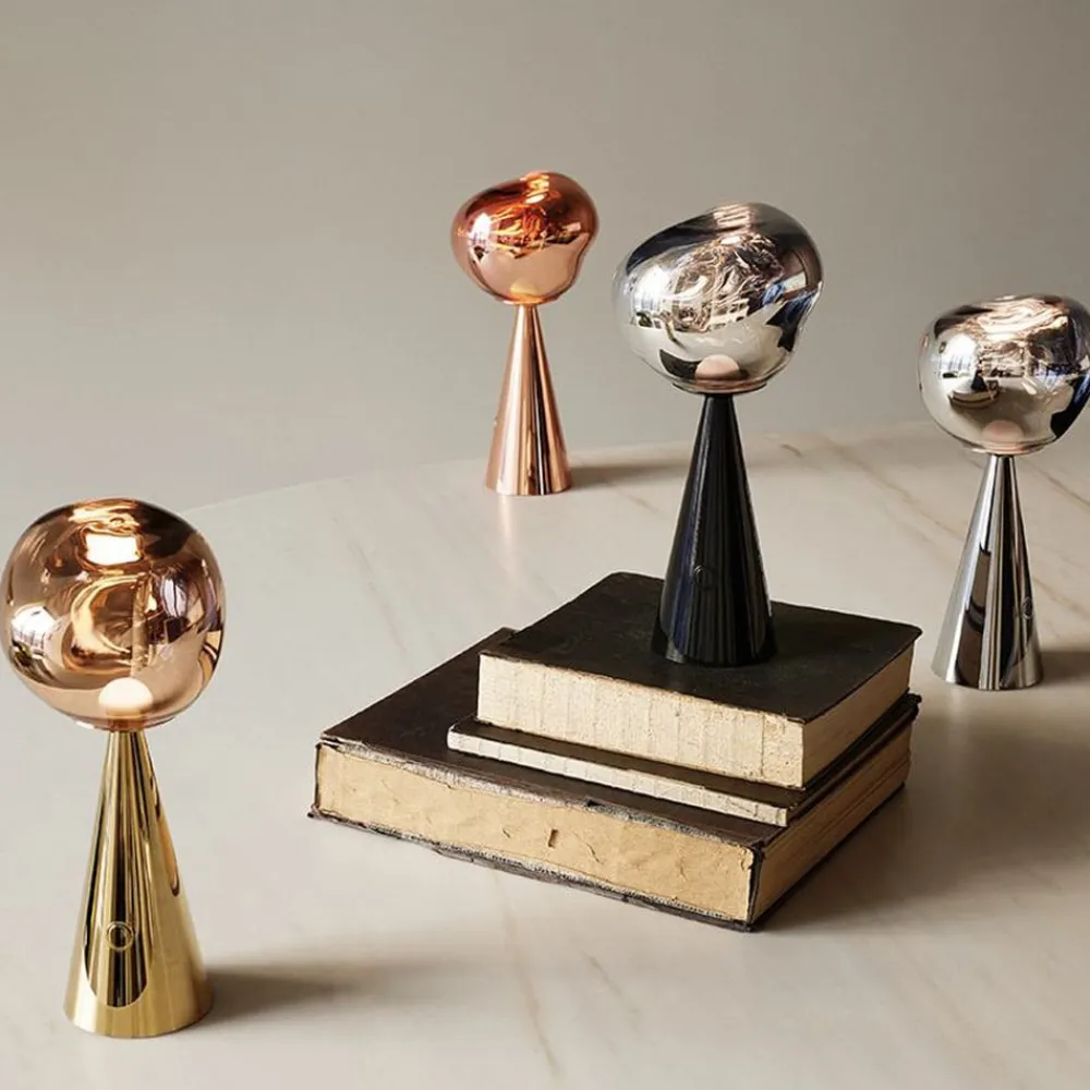 Tom Dixon Dekorationsbelysning>LED-bordlampe Melt, guldfarvet, højde 29 cm