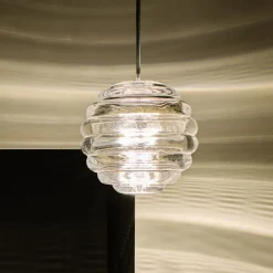 LED-hængelampe Press Sphere, klar, Ø 14 cm, 927^Tom Dixon New