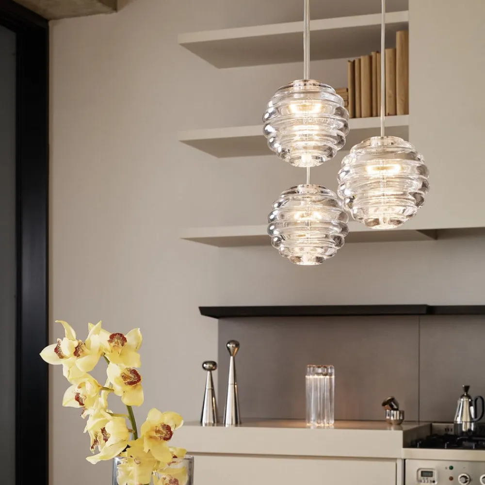 LED-hængelampe Press Sphere, klar, Ø 14 cm, 927^Tom Dixon New