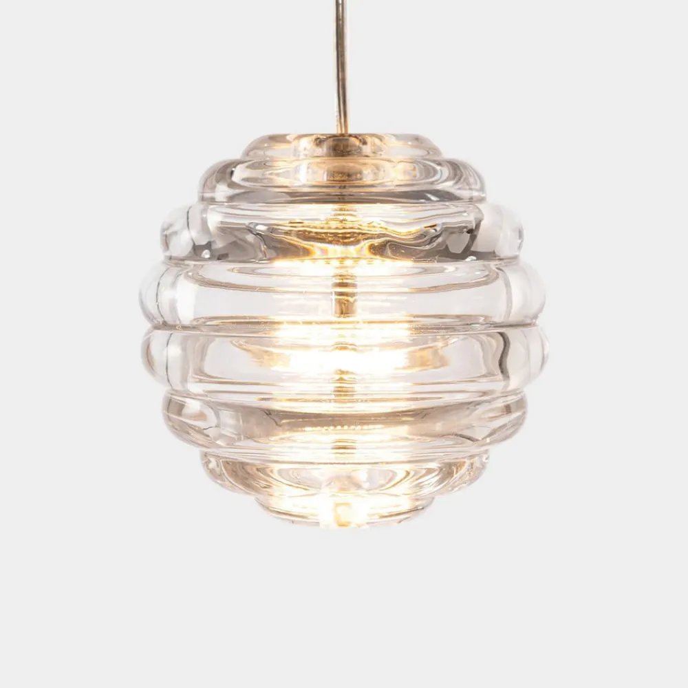 LED-hængelampe Press Sphere, klar, Ø 14 cm, 927^Tom Dixon New