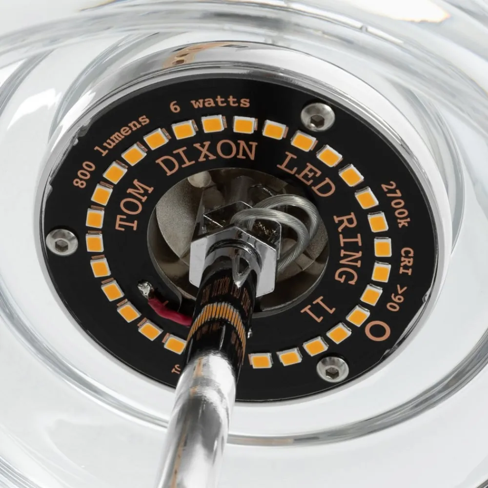 LED-hængelampe Press Sphere, klar, Ø 14 cm, 927^Tom Dixon New