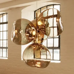 LED-lysekrone Melt Chandelier, bronzefarvet^Tom Dixon Outlet