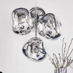 Tom Dixon LED-lysekrone Melt Chandelier, kromfarvet