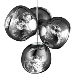 Tom Dixon LED-lysekrone Melt Chandelier, kromfarvet