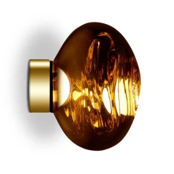 Tom Dixon LED-væglampe Melt Surface Mini, 30 cm, ravgul guld