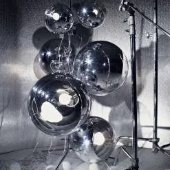 Tom Dixon Gulvlamper|Gulvlamper>Mirror Ball Floor Chandelier, sølvfarvet, 182 cm