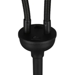 Reality Leuchten Tommy gulvlampe, sort/guld, højde 130 cm, 2-lys stof