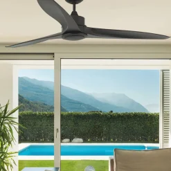 Tonic LED-loftventilator, mørkebrun^FARO BARCELONA