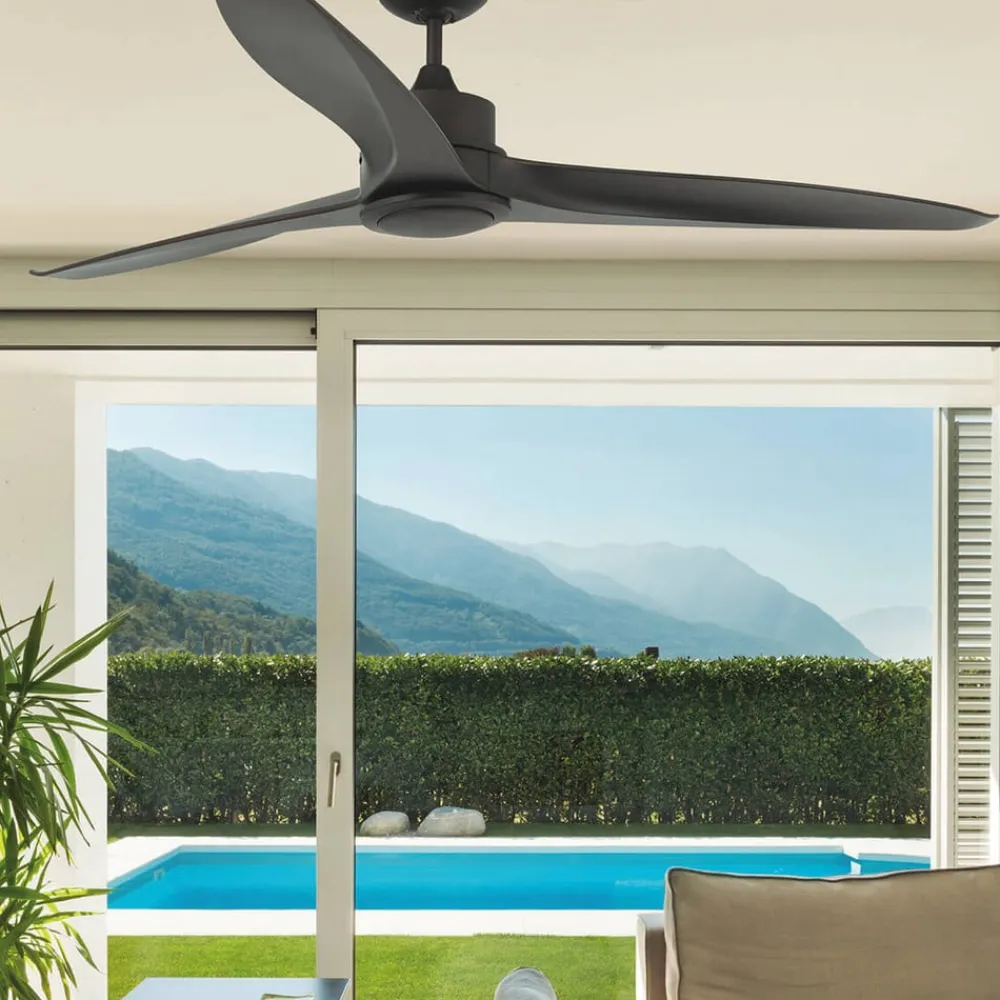 Tonic LED-loftventilator, mørkebrun^FARO BARCELONA