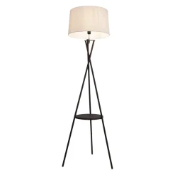 Tora gulvlampe, sort/hvid, tekstil, højde 158 cm stativ^Näve Outlet