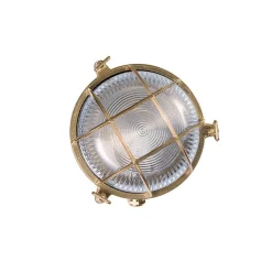 Tortuga udendørs væglampe i messing, klart glas^Moretti Luce Clearance